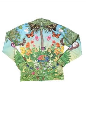 Kawaii Universe Green Botanical & Butterfly Bomber Jacket